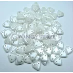 CzechMates 2 Hole Triangle Czech Glass Bead - white luster - 6mm