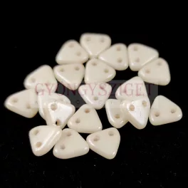   CzechMates 2 Hole Triangle Czech Glass Bead - White Beige Luster - 6mm