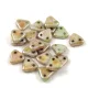 CzechMates 2 Hole Triangle Czech Glass Bead - Opaque Green Luster  Brown Marble - 6mm