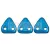 CzechMates 2 Hole Triangle Czech Glass Bead - Saturated Metallic Nebulas Blue - 6mm