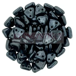 CzechMates 2 Hole Triangle Czech Glass Bead - Hematit -6mm