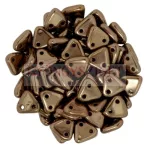 CzechMates 2 Hole Triangle Czech Glass Bead - Sötét bronz -6mm
