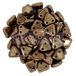   CzechMates 2 Hole Triangle Czech Glass Bead - Sötét bronz -6mm