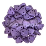 CzechMates 2 Hole Triangle Czech Glass Bead - Matt metál bíbor -6mm