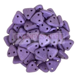   CzechMates 2 Hole Triangle Czech Glass Bead - Matt metál bíbor -6mm