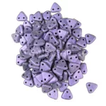 CzechMates 2 Hole Triangle Czech Glass Bead - Matt metál bíbor -6mm