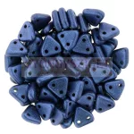 CzechMates 2 Hole Triangle Czech Glass Bead - matte metallic blue - 6mm