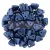 CzechMates 2 Hole Triangle Czech Glass Bead - matte metallic blue - 6mm