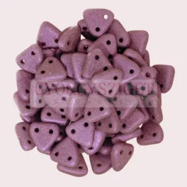   CzechMates 2 Hole Triangle Czech Glass Bead - matte metallic purple - 6mm