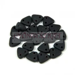 CzechMates 2 Hole Triangle Czech Glass Bead - Matte Jet -6mm
