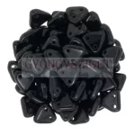 CzechMates 2 Hole Triangle Czech Glass Bead - Telt fekete -6mm