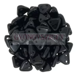   CzechMates 2 Hole Triangle Czech Glass Bead - Telt fekete -6mm