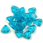 CzechMates 2 Hole Triangle Czech Glass Bead - Aqua - 6mm