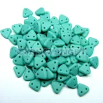 CzechMates 2 Hole Triangle Czech Glass Bead - Aqua - 6mm