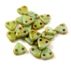 CzechMates 2 Hole Triangle Czech Glass Bead - Mint Green Travertine - 6mm