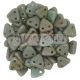 CzechMates 2 Hole Triangle Czech Glass Bead - turquoise copper picasso - 6mm