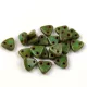 CzechMates 2 Hole Triangle Czech Glass Bead - Turquoise Green Picasso -6mm