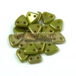   CzechMates 2 Hole Triangle Czech Glass Bead - Green Bronze -6mm