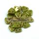 CzechMates 2 Hole Triangle Czech Glass Bead - Green Bronze -6mm