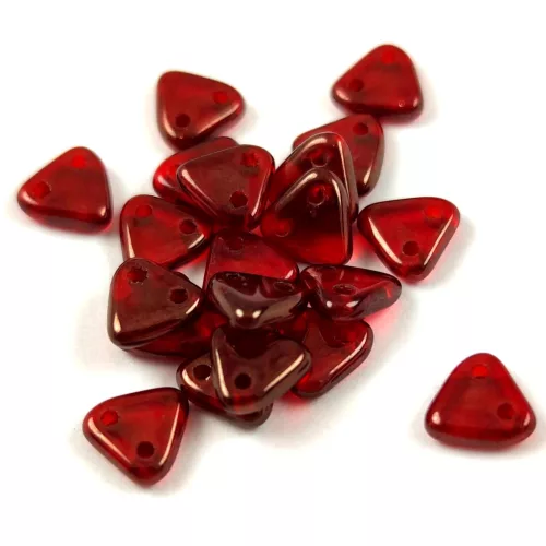 CzechMates 2 Hole Triangle Czech Glass Bead - Bronze Luster Red Wine -6mm