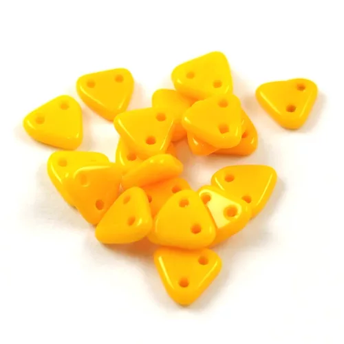 CzechMates 2 Hole Triangle Czech Glass Bead - Opaque Sunflower -6mm