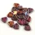 CzechMates 2 Hole Triangle Czech Glass Bead - Red Burgundy Iris - 6mm