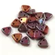 CzechMates 2 Hole Triangle Czech Glass Bead - Red Burgundy Iris - 6mm