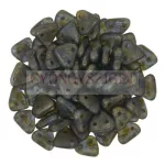 CzechMates 2 Hole Triangle Czech Glass Bead - tanzanite-réz picasso -6mm