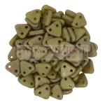 CzechMates 2 Hole Triangle Czech Glass Bead - Telt oliva vörösréz picasso -6mm