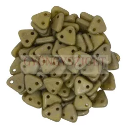   CzechMates 2 Hole Triangle Czech Glass Bead - Telt oliva vörösréz picasso -6mm