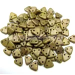 CzechMates 2 Hole Triangle Czech Glass Bead - Telt oliva vörösréz picasso -6mm
