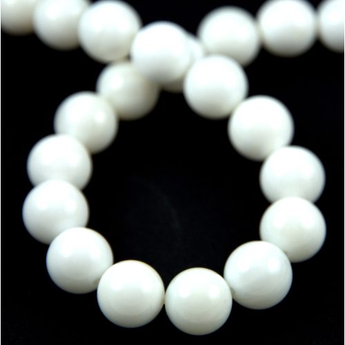 Tridacna round bead - white - 10mm