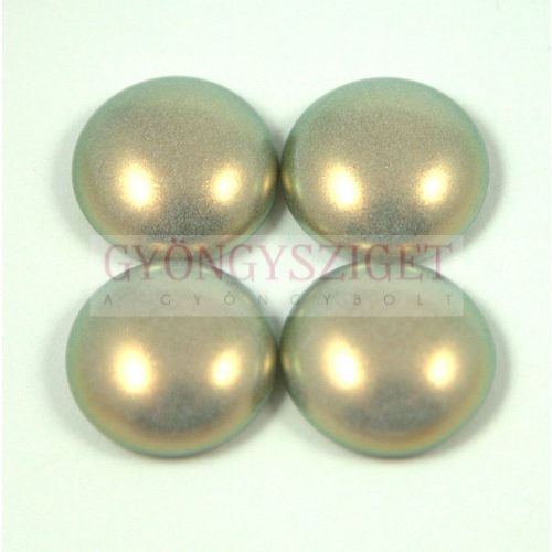 Imitation pearl glass cabochon - gray golden shine - 14mm