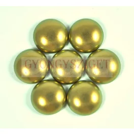   Imitation pearl glass cabochon - pastel khaki golden shine - 14mm