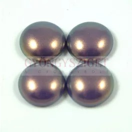 Imitation pearl glass cabochon - purple golden shine - 16mm