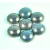 Imitation pearl glass cabochon - steel blue golden shine - 14mm