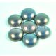 Imitation pearl glass cabochon - steel blue golden shine - 14mm