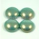 Imitation pearl glass cabochon - turquoise golden shine - 14mm