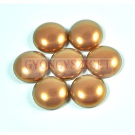 Imitation pearl glass cabochon - powder golden shine - 14mm