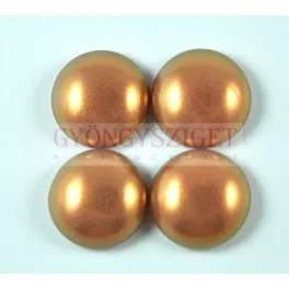 Imitation pearl glass cabochon - powder golden shine - 16mm