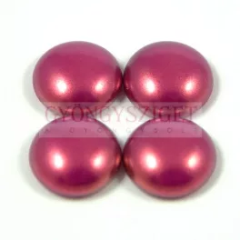 Imitation pearl glass cabochon - fuchsia golden shine - 14mm