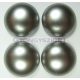 Imitation pearl glass cabochon - silver grey - 16mm