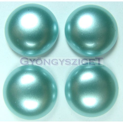 Imitation pearl glass cabochon - light turquoise - 16mm