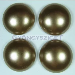 Imitation pearl glass cabochon - hazelnut - 16mm