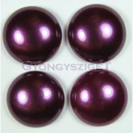 Imitation pearl glass cabochon - eggplant- 16mm