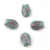 Czech Glass Bead - Tulip - Turquoise Green Violet - 16x11mm