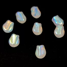 Czech Glass Bead - Tulip - Crystal Full AB - 9x7mm