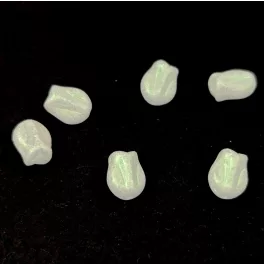 Czech Glass Bead - Tulip - Crystal Polychrome Olive - 9x7mm
