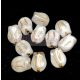 Cseh üveg gyöngy - hosszában fúrt tulipán alakú - Alabaster Crystal Blend Gold - 9x7mm