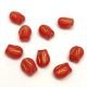 Cseh üveg gyöngy - hosszában fúrt tulipán alakú - Red Matt Gold - 9x7mm